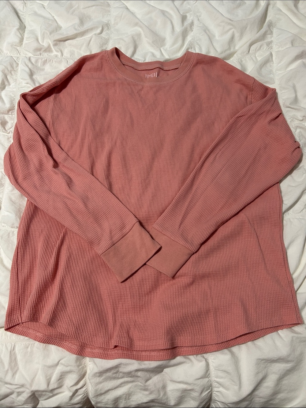 Thermal Waffle Long Sleeve Top women’s - Dusty Rose